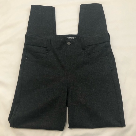 Liverpool Los Angeles Pull-On Charcoal Gray Tweed Dress Pants Size 6; Waist 28 - Picture 2 of 10